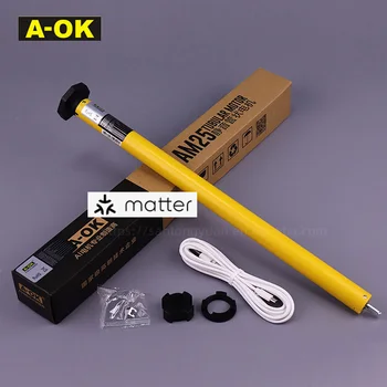 A-OK MOTOR AM25 1/25-ES-E-MT Matter system lithium battery Roller Blind Shutter 25mm Tubular Rechargeable A OK Motor