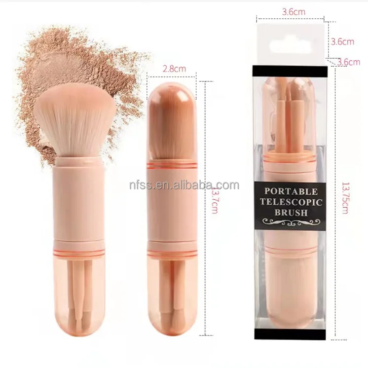 Small Face Eyes Sponge Cosmetic Brushes Royal Blue Design Makeup Brushes For Make Up Pvc Clear Storage Box Packaging Transparent