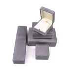 Gray Box Jewellery Packing Custom Logo For Luxury Gray Fabric Jewelry Box