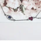 Bracelet 2021 Most Welcomed Sterling Silver Jewelry Colorful Rhinestone Eye And Heart Shape Charm Bracelet