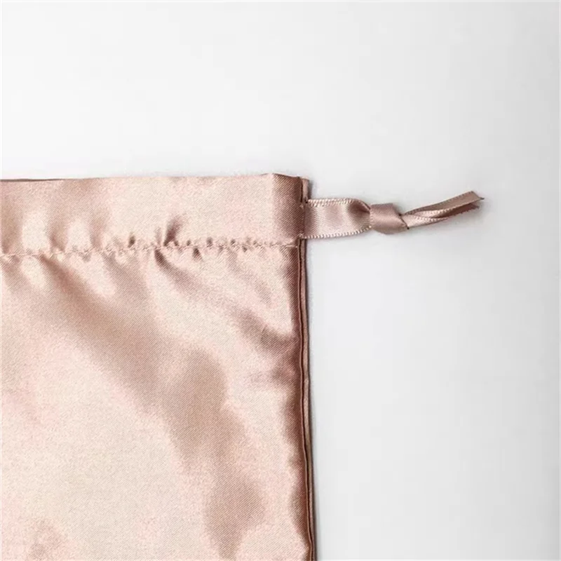 CH Wholesale High Quality Sustainable Custom Logo Small Luxury Gift Packaging Silk Satin Drawstring Jewelry Pouch Bag