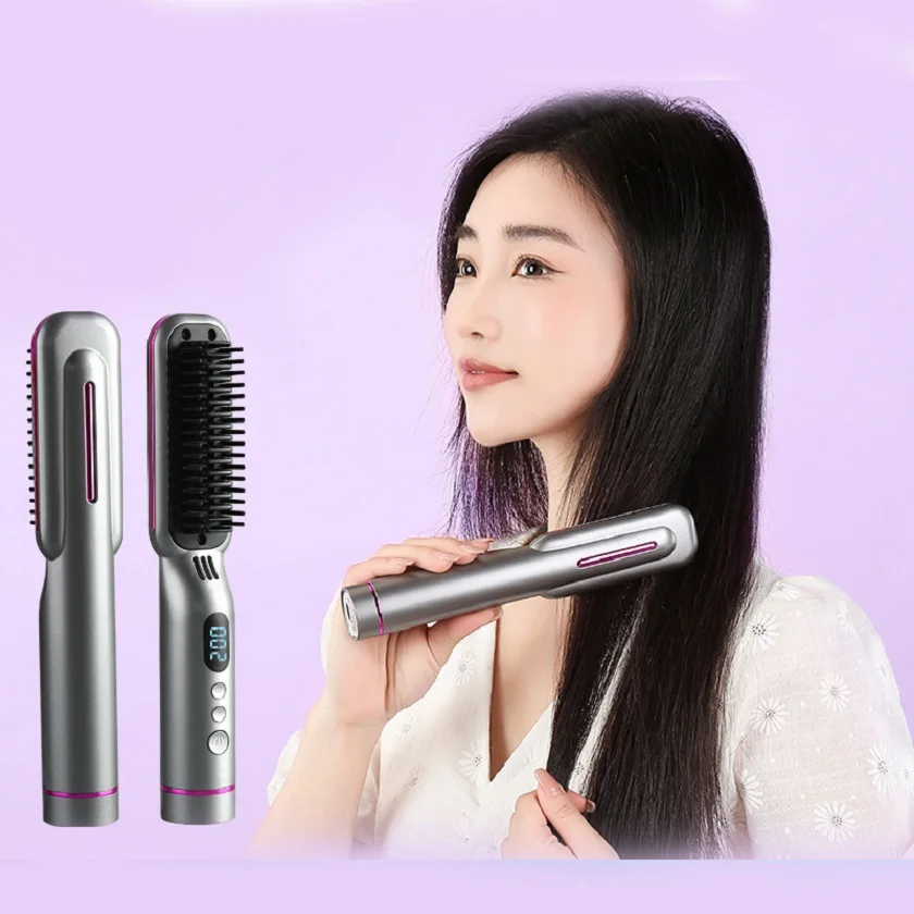 Hair Straightener Hot Air Brush Simply Straight Ceramic Hair Straightening Brush Brush That Straighten Hair