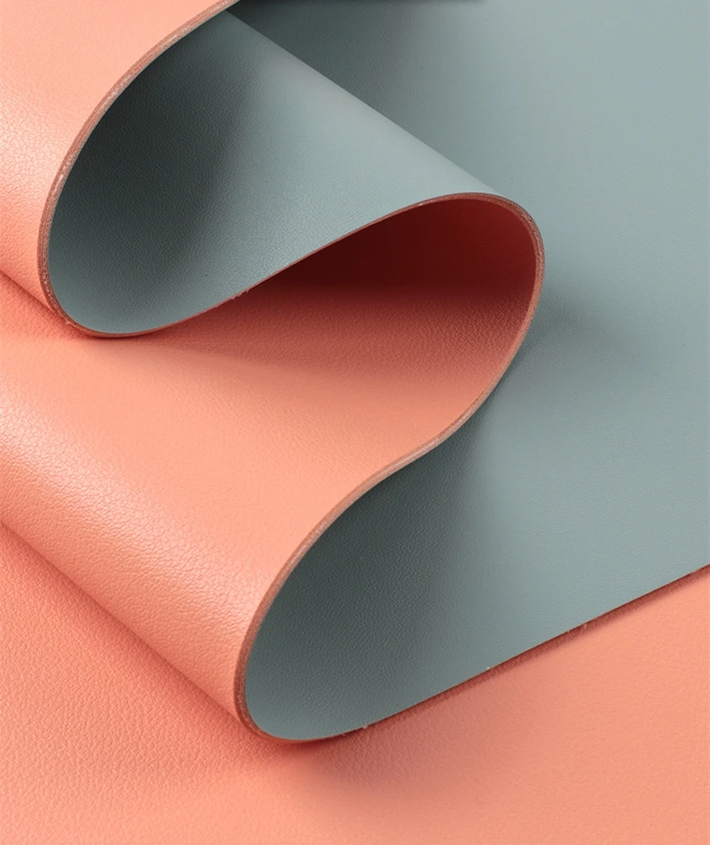 1.8mm Thickness PVC Leather with Cowhide Pattern and Double Faced Design for Bags and Furniture