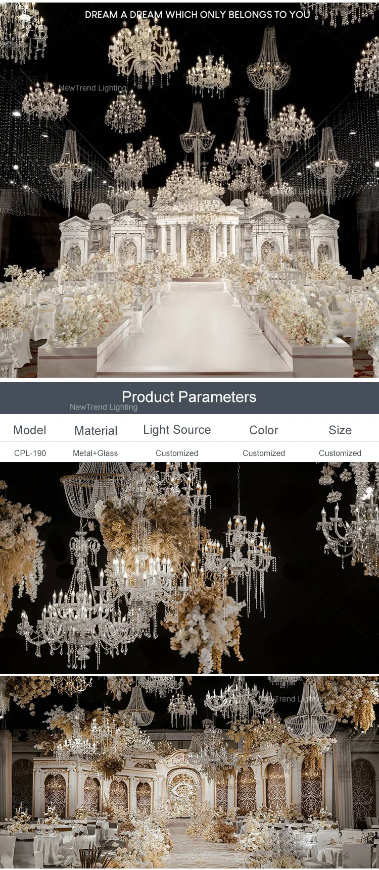 cpl 190 contemporary indoor decoration custom hotel lobby villa wedding hall led chandelier-1