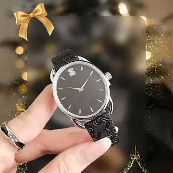 Luxury Customized Watch for Women Bracelet Set Quartz Wristwatches Black Leather Business Girl Gift Reloj Hombre kids watch