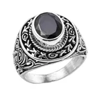 925 Sterling Silver Silver Onyx Engraved Stone Men Jewelry 925 Sterling Silver Ring Turkey
