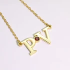 Diamond Pendant Letter Name Initial Necklace Custom Pure Silver Gold Plated Diamond Simple Fashion Pendant