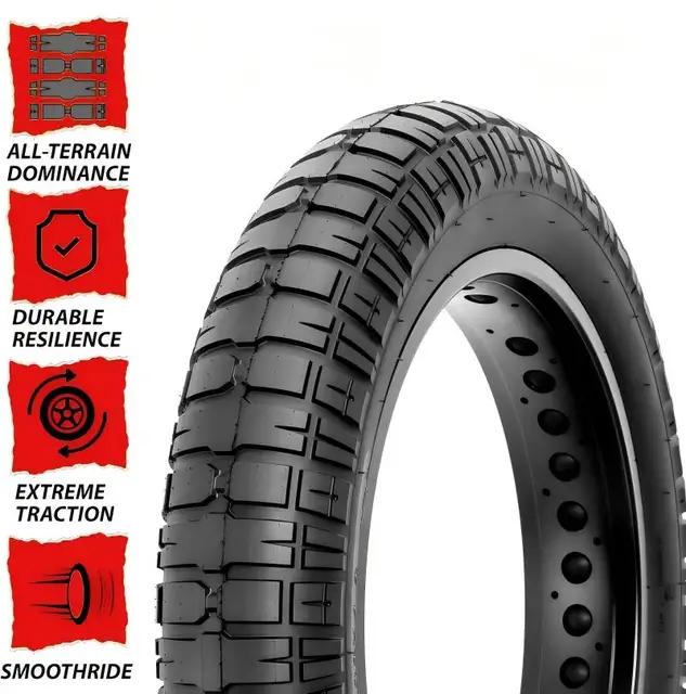 20'' Inch Ebike Fat Tires 20x4.0 Inch Heavy Duty Folding /Unfolding Fat Tires, 20*4 All-Terrain High-Density Bicycle Tires