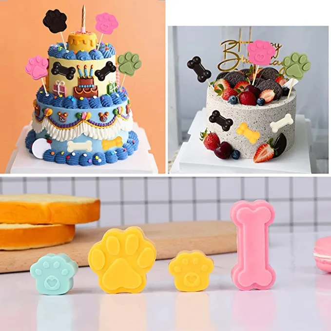 Wholesale Food Grade Puppy Dog Paw And Bone Silicone Molds Premium Quality Jelly Biscuits Candy Cupcake Baking Chocolate Mold
