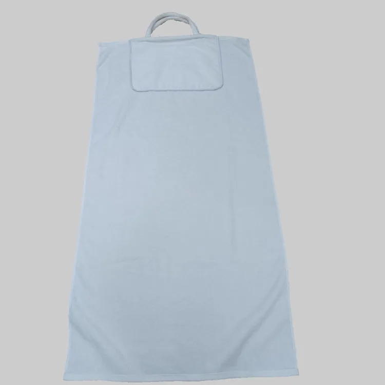 2 in 1 beach towel bag custom cotton plain color beach pool bath towel with tote bag