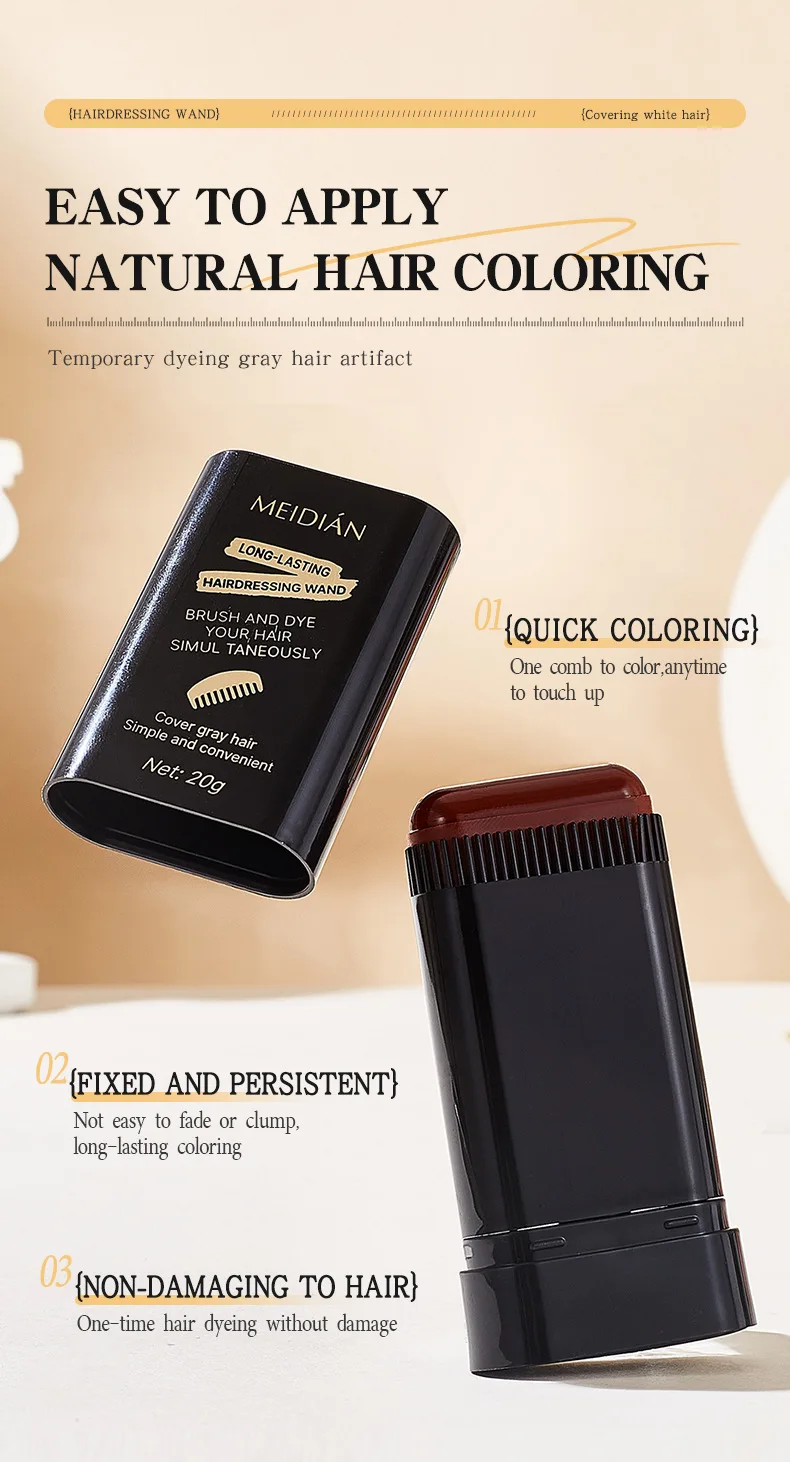 OEM ODM Custom Hairdressing Stick Private Label Wholesale Cover Gray Hair Portable Gentle Dyeing Hairdressing Wand Factory Price