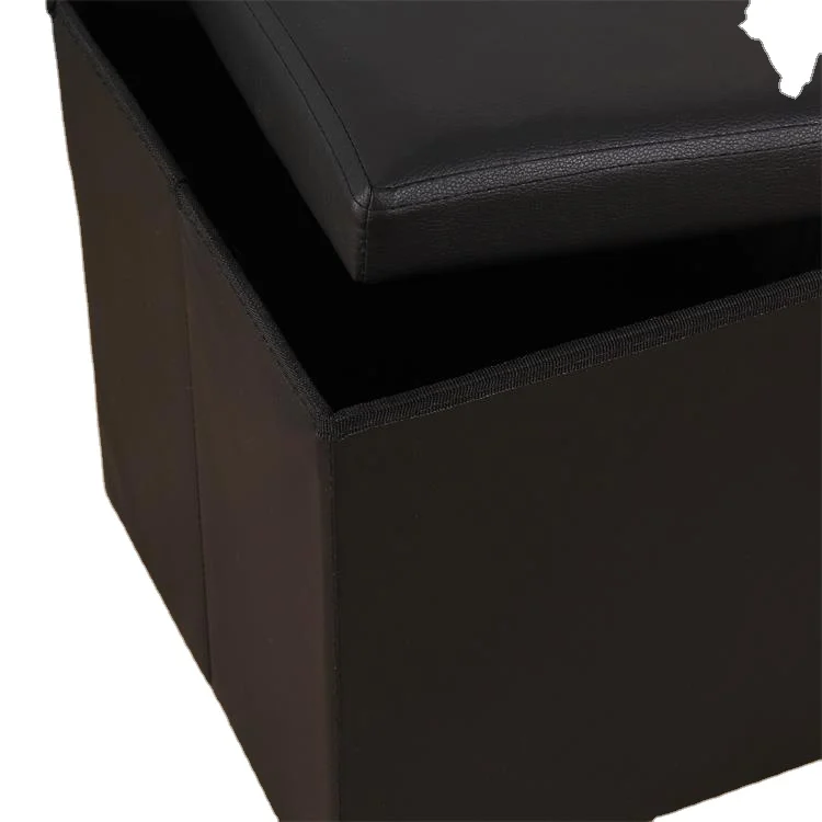 High Quality Synthetic Leather Modern Foldable Multifunctional Storage Stool Home Storage Ottoman Factory Wholesale supplier