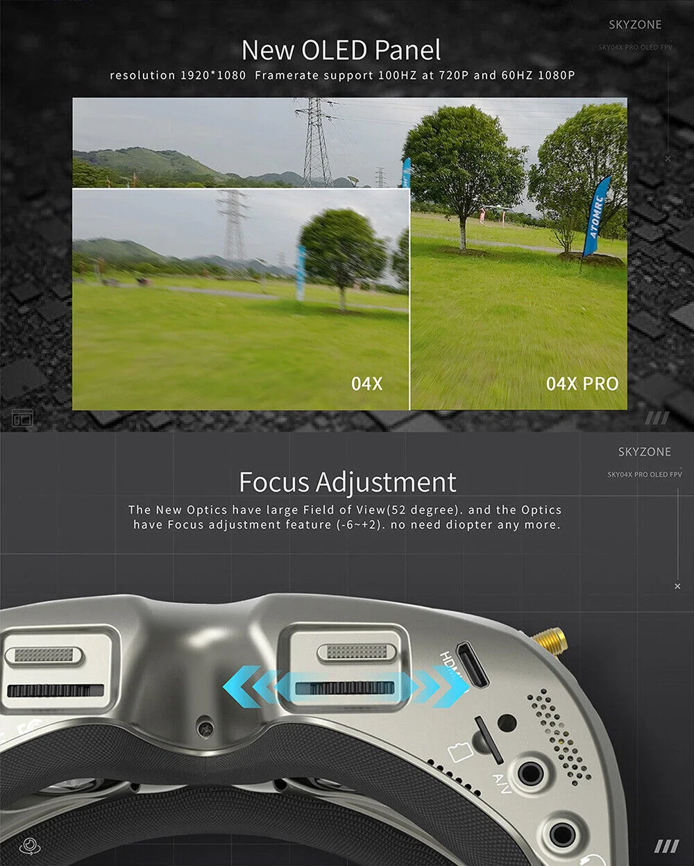 FPV Goggles OLED 5.8G 48CH Steadyview Receiver 1920X1080 DVR factory