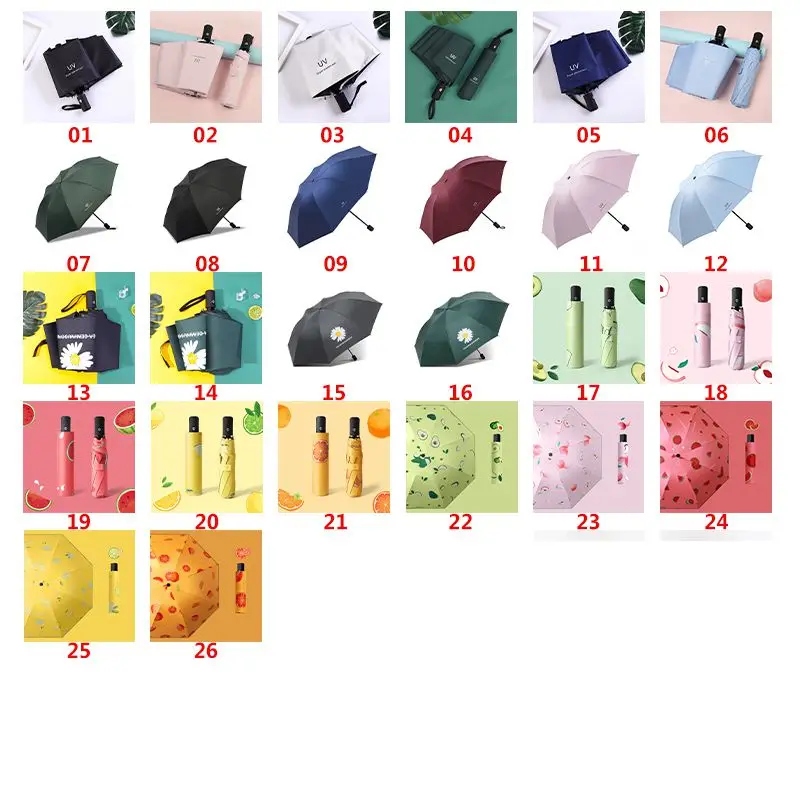 WXL338 Automatic Folding Rain Sun Umbrella Protection Sun Automatic Open Close Umbrella Three Fold UV Umbrella