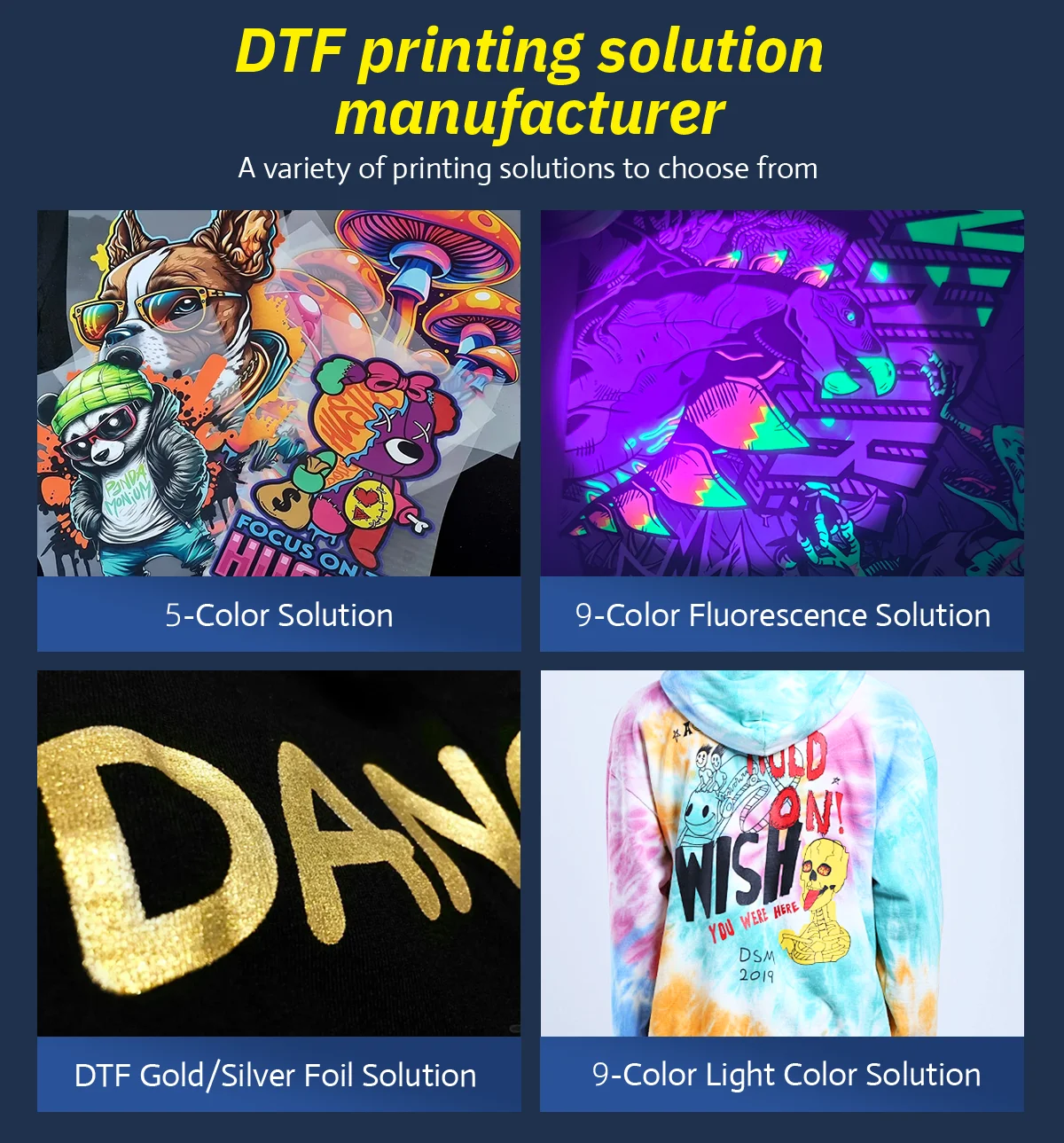 Small A3 DTF Printer with 720*1800 dpi Resolution Multicolor Printing and 1 Year Warranty