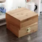 Boxes Wooden Bamboo Wood Box Bamboo Moon Cake Packaging Wood Boxes 4-grid Wooden Desktop Jewelry Storage Box With Lock