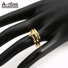 Finger Ring Gold Finger Ring Trendy Classic Micro Pave Nail Shape Finger Ring 18K Gold Plating Nail Ring