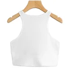 Tops Knitted Custom Women Sport Wear Gym Fitness Rib Knit Tanks Tops Crop Tops