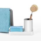 Plastic Holder Organizer Masthome Kitchen Sponge Holder Round Plastic Towel Dry Rack Sink Caddy Organizer