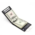 Thin Minimalist Men's Wallet RFID Blocking Money Clip RPET Lining Slim Thin Genuine Leather Wallet