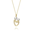 Pearl Pearl Women's Jewelry Mother's Gift 14K Gold Heart Mother Of Pearl Necklace Mom Pendant Necklace