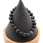 Natural Stone Beads Hot Selling Wholesale Natural Labradorite Bracelet Black Glitter Stone Round Beads