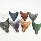 Pendant Natural Stone Wolf Carving Animal Shape Crystal Wolf Head Pendant Crystal Skulls Head
