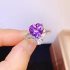 Plated Ring Fashion Jewelry 2021 Heart Shape Gold Plated Ring Amethyst Ring Engagement Ring