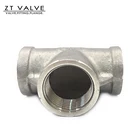 Fittings SS 3 Way Tee Female Connection Npt Threaded Side Outlet 304 Stainless Steel Tees Pipe Fittings