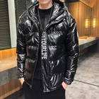 Hoodie Jacket OEM Customized Ultralight Softshell Quilted Men's Clothes With Hoodie Shiny Winter Duck Down Jacket