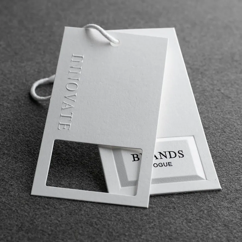 Clothing Own Logo Hanging Label With Free Slings Special Swing Paper