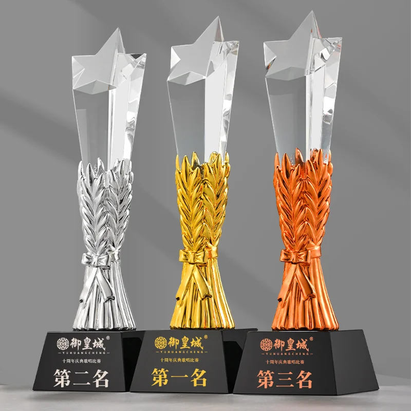 product luxury business custom unique trophies and awards sports trophy crystal craft customized star trophy for any corporate event-6