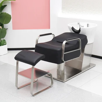 Excellent Quality New Design Adjustable Half Lay Down Washing Salon Shampoo Bed For Sale