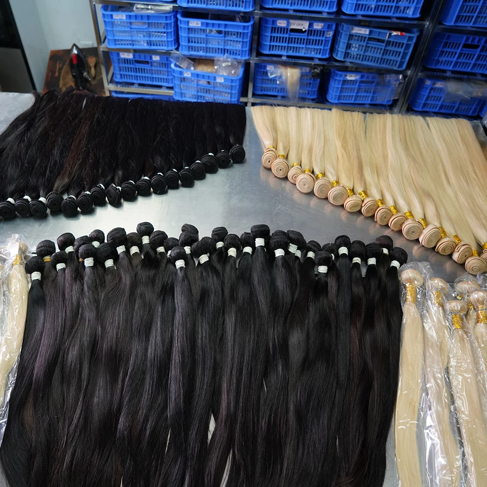 100 Natural Original Raw Indian Human Hair,Customized Style Long Wave Cuticle Aligned Virgin Hair Weave Bundles