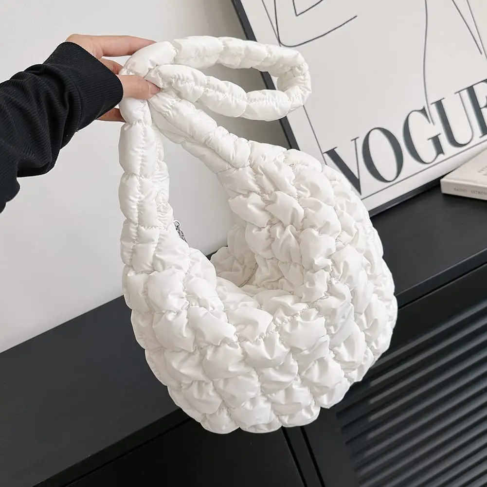Larger  Fashion Puff Cotton Winter Puffer Bag Shoulder Women Handbag Puffer Quilted Women's Tote Bag Ladies Luxury Handbags factory