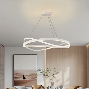 Decoration Lighting Creative Art Round Line Modern aluminum and silicone LED Chandelier LED Modern Chandelier Lamp