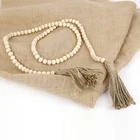 Beads Bead Beads Wood Custom Rustic Farmhouse Beads Wood Bead Garland With Tassels For Home Decor