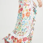Skirts Custom Fashion Casual Printed Floral Ruffles Straight Split Maxi Women Skirts