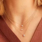 Silver Pendant Silver Gemnel Jewelry Minimalist 925 Silver Diamond Oval Pendant Necklace