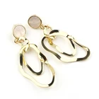 Gold Plated Hoop Earrings Earrings Hot Selling Zinc Alloy Shiny Polished With 18K Gold Plated Hoop Earrings