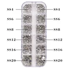 Rhinestone Wholesale Mix Size Flatback Rhinestone Crystal AB Glass Rhinestone Nail Supplies Factory Direct Sale
