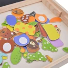 Cartoon Magnetic Wooden Box Jigsaw Puzzle Cartoon Design Multi-Function Toy For Kids