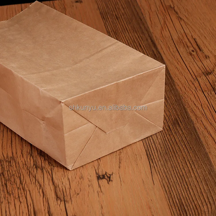 Wholesale Brown Kraft Bread Bag Recycled Takeaway Food Paper Packaging