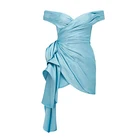 Designer Dress Temperament Stereoscopic Polyester Patchwork Designer Irregular Tube Top Dress