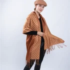 Scarf Silk Fashion Double-Sided Polka Dot Scarf Long Gold Silk Fashion Ladies Shawl