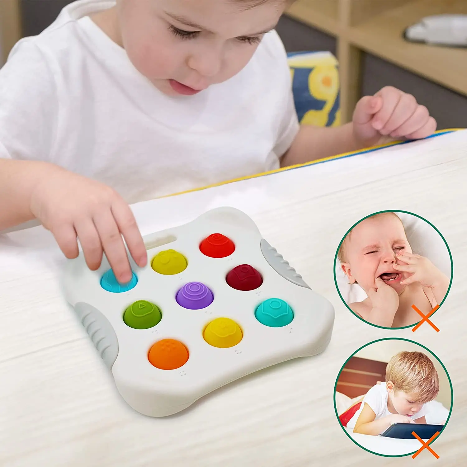 Baby Sensory Braille Pops Toy Silicone Popping It Fidget Toy Silicone 