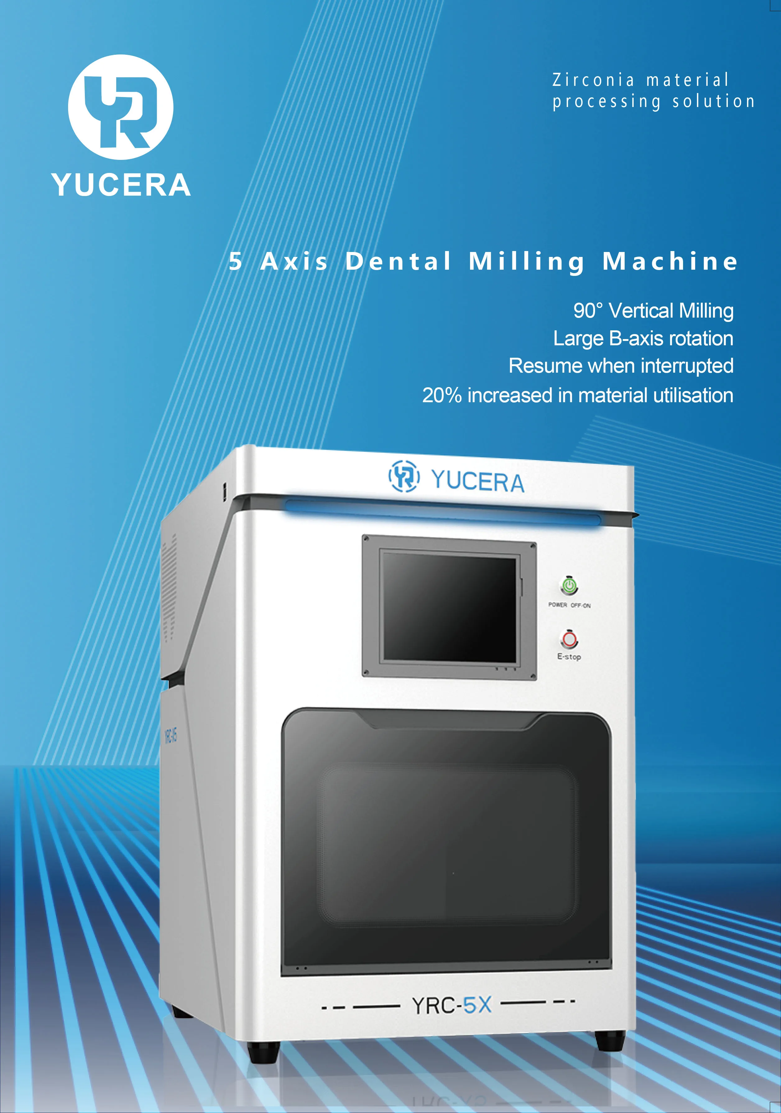 Yucera Factory Price Lab Dental Milling Machine 5 Axis Universal Cad Cam for Metal Dental Milling Machine