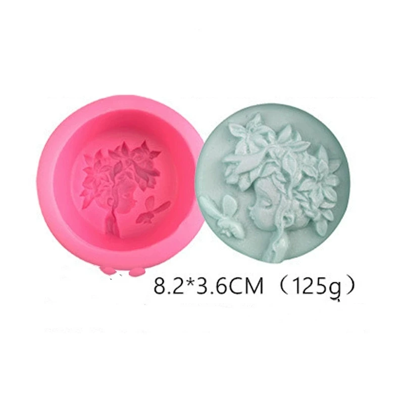 New Arrival flower shaped soap mold non stick easy off Silicone Molds for Diy soap bomb making head of girls cake mold