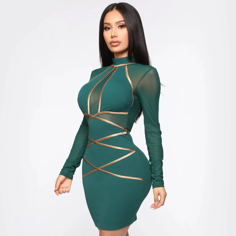 all my love mini dress hunter green