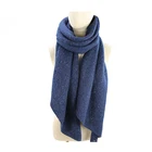 Scarf Winter Scarf Warm Custom Fashion Polyester Women Ladies Shiny Knitted Warm Scarf For Winter